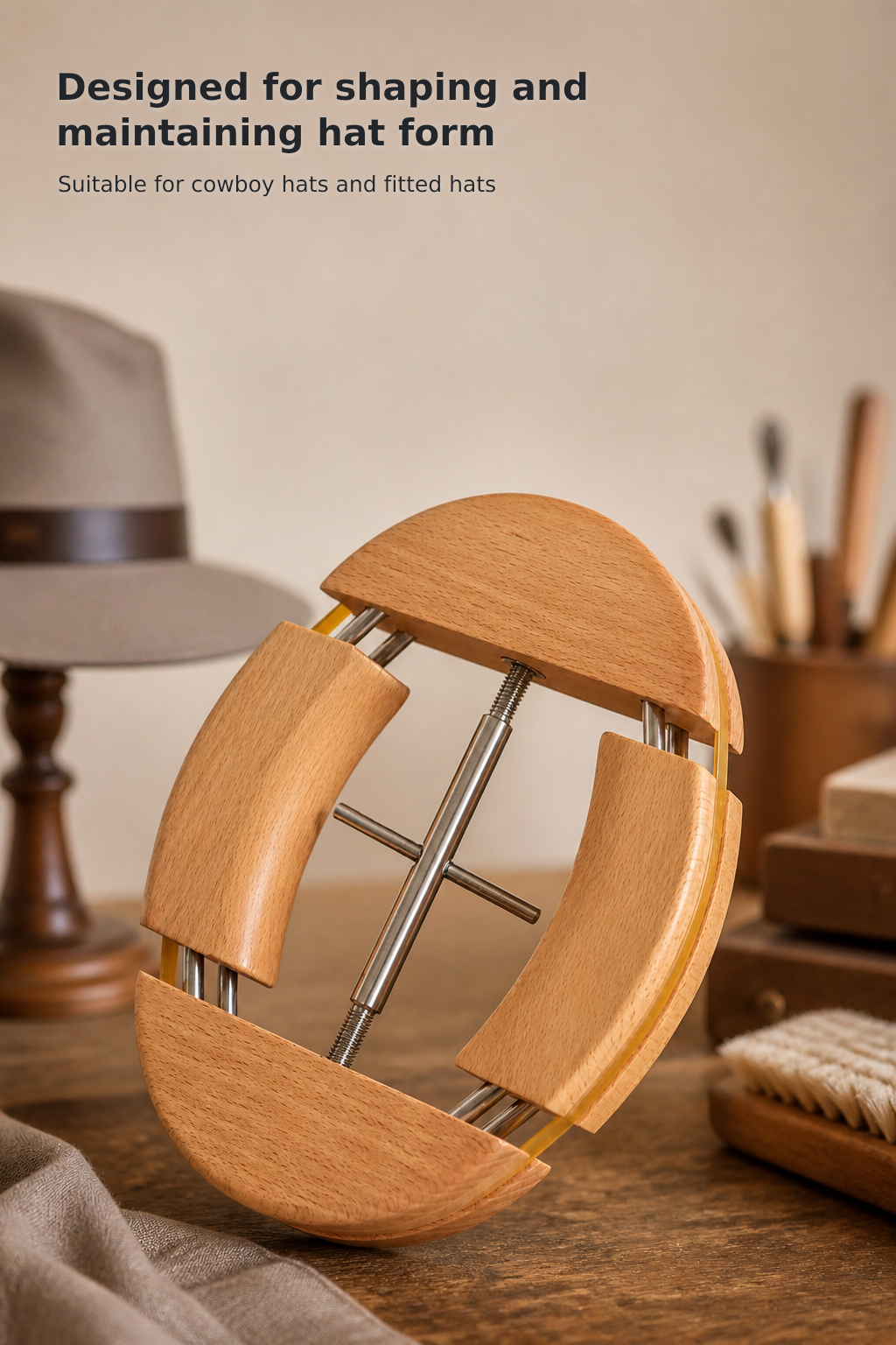 4-Way Hat Stretcher and Cowboy Hat Shaper for Men